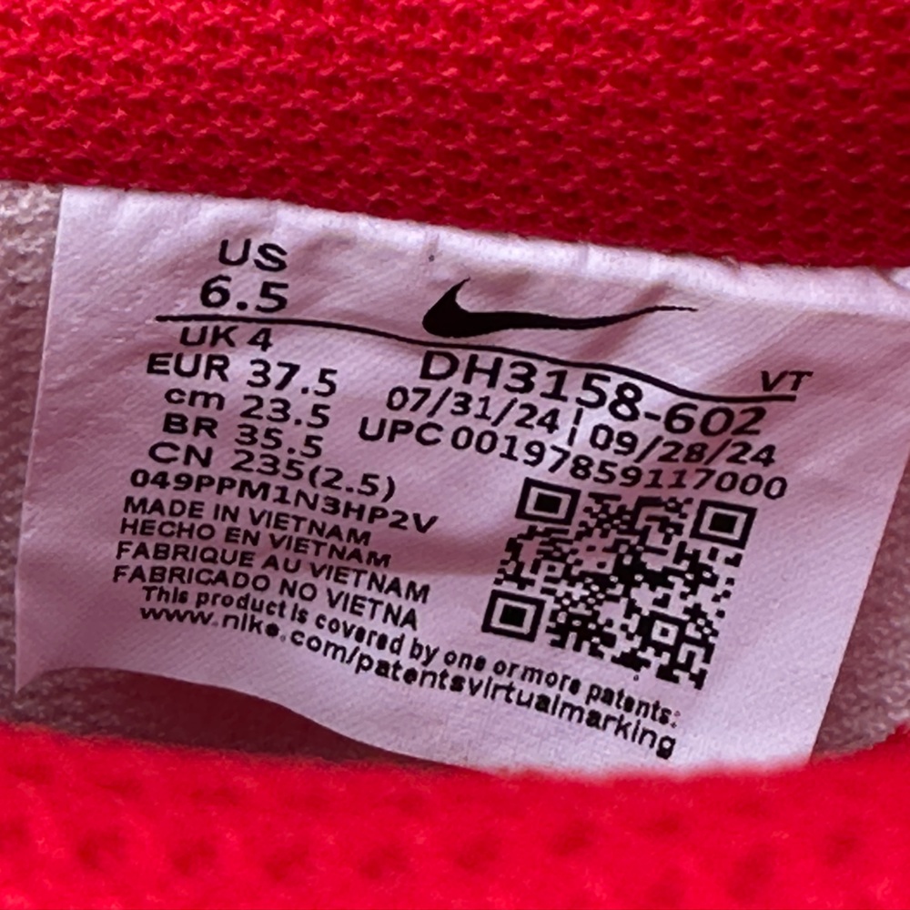 Nike Court Vision Low NN Womens 6.5 Youth 5Y Red Sustainable Casual Sneaker NEW - Picture 9 of 11